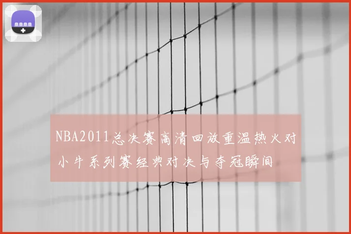 NBA2011总决赛高清回放重温热火对小牛系列赛经典对决与夺冠瞬间